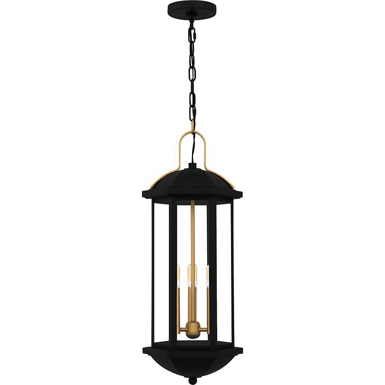 Image 2 Crestfield 3-Light Matte Black Outdoor Hanging Lantern more views