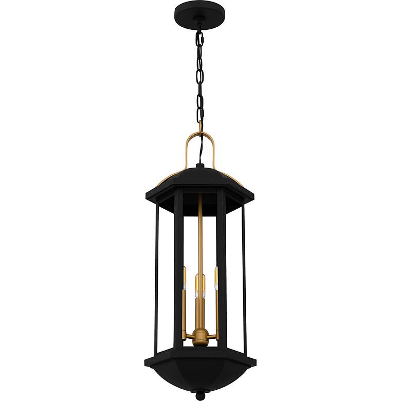 Image 4 Crestfield 3-Light Matte Black Outdoor Hanging Lantern more views