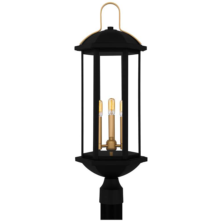 Image 1 Crestfield 3-Light Matte Black Outdoor Post Lantern