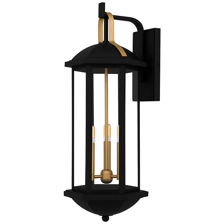 Image 1 Crestfield 3-Light Matte Black Outdoor Wall Lantern