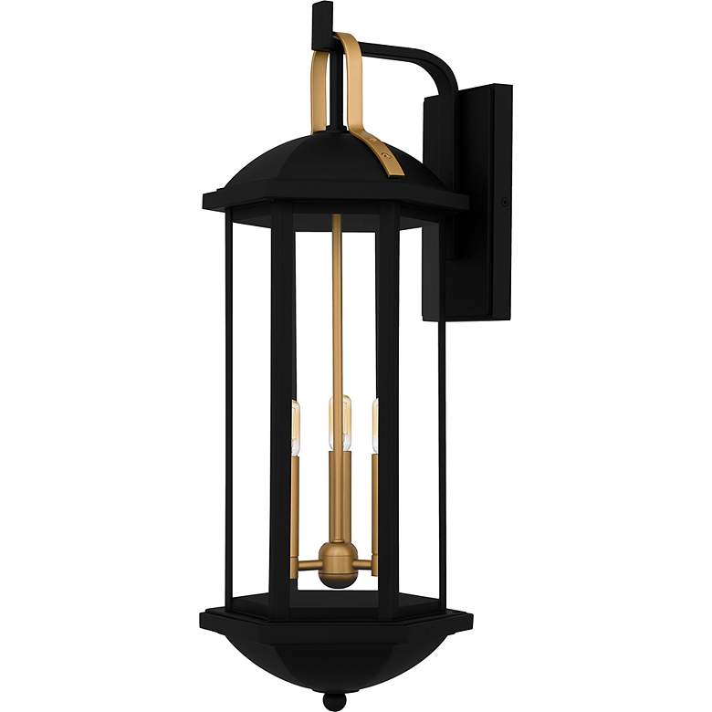 Image 2 Crestfield 3-Light Matte Black Outdoor Wall Lantern more views