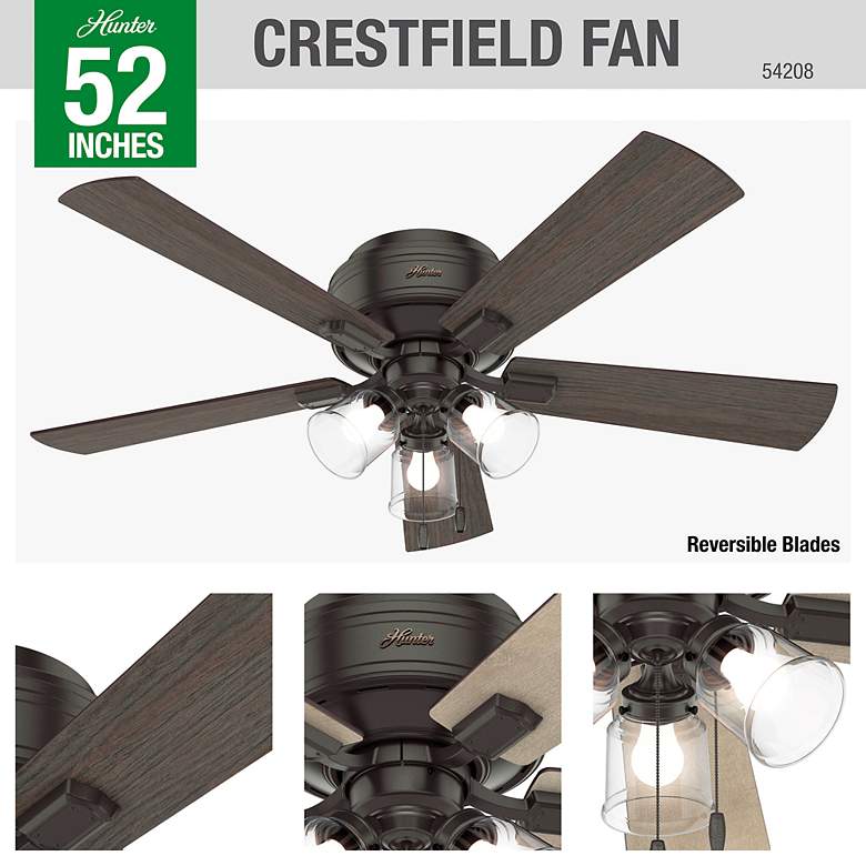 Image 5 Crestfield 52 in Indoor Noble Bronze LED Ceiling Fan more views