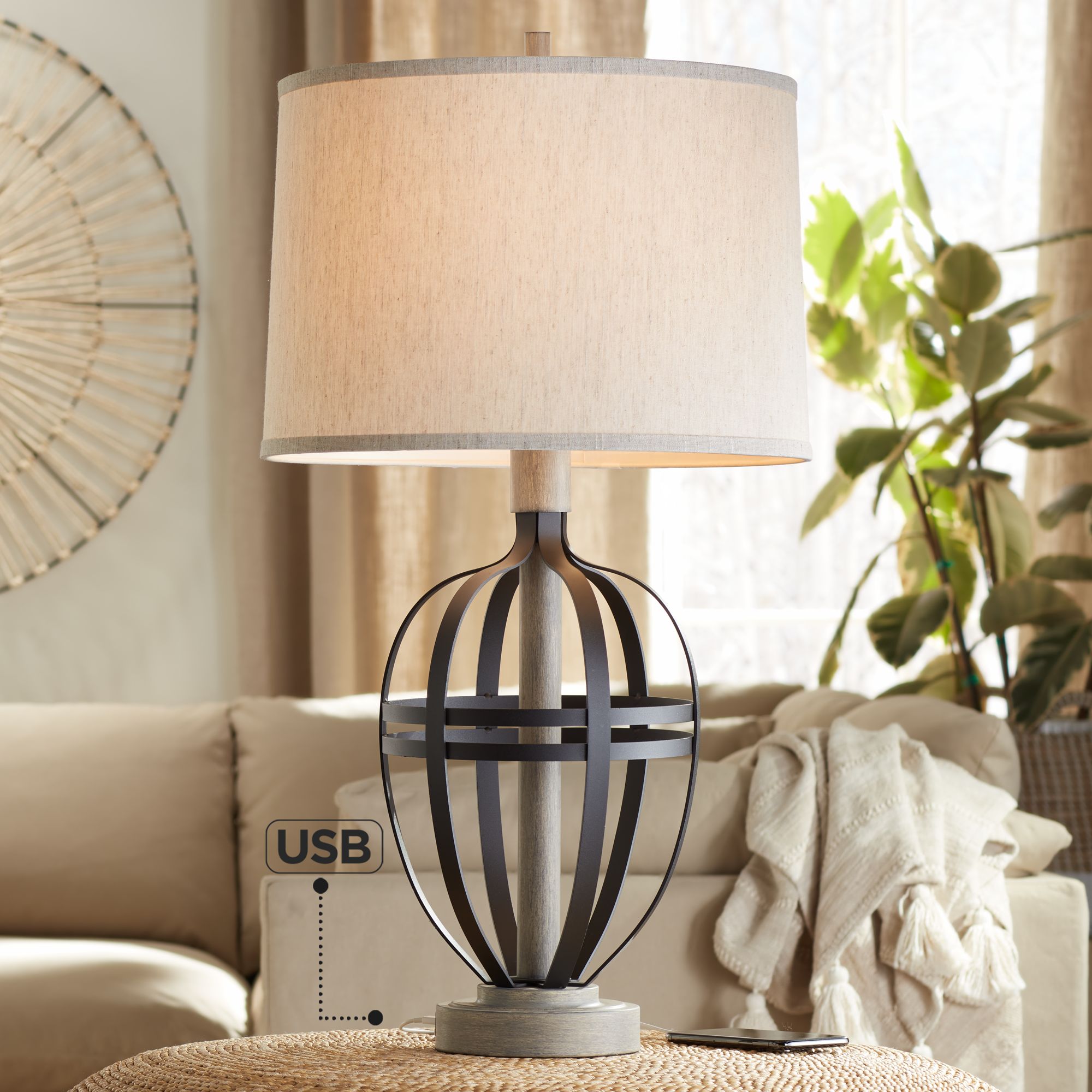 farmhouse black table lamp