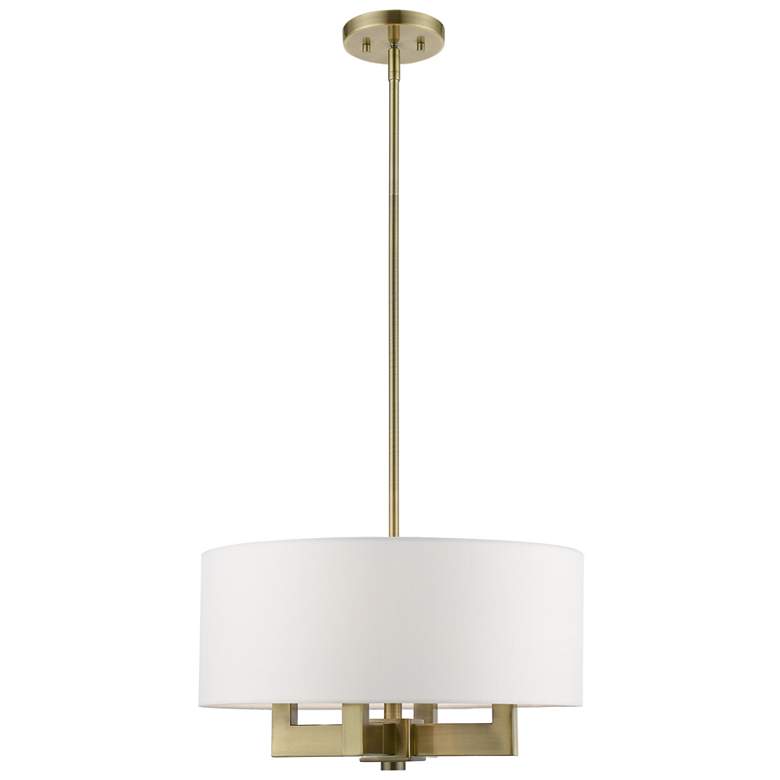 Image 2 Cresthaven 18" Wide Antique Brass 4-Light Pendant