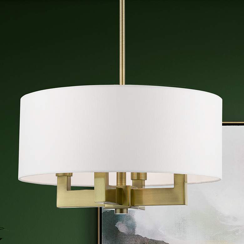 Image 1 Cresthaven 18" Wide Antique Brass 4-Light Pendant