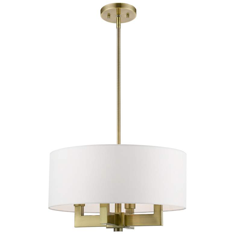 Image 3 Cresthaven 18" Wide Antique Brass 4-Light Pendant more views