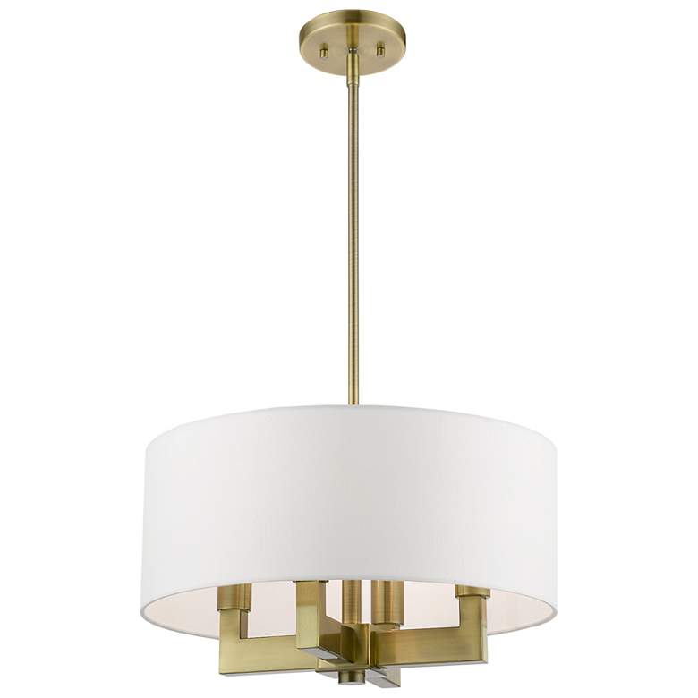 Image 4 Cresthaven 18" Wide Antique Brass 4-Light Pendant more views