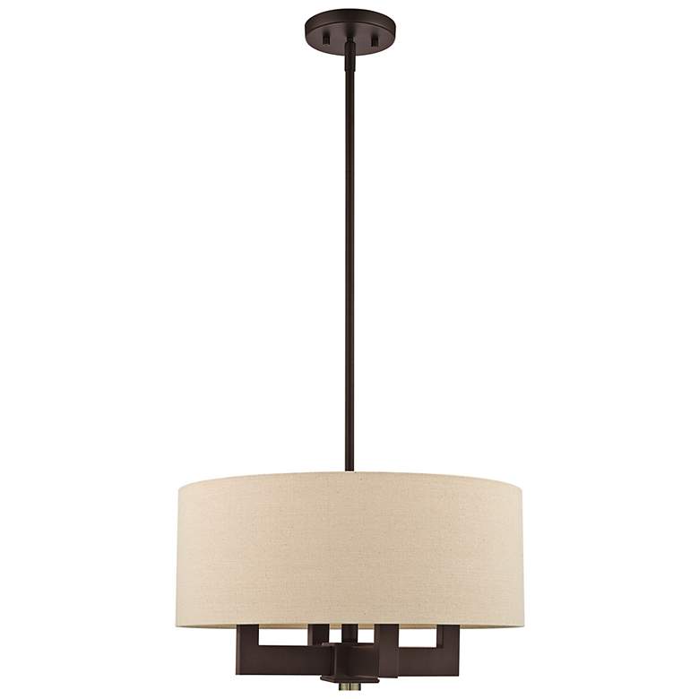Image 6 Cresthaven 18" Wide Bronze Drum Shade Chandelier more views