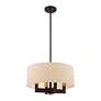 6_Cresthaven 18" Wide Bronze Drum Shade Chandelier more views