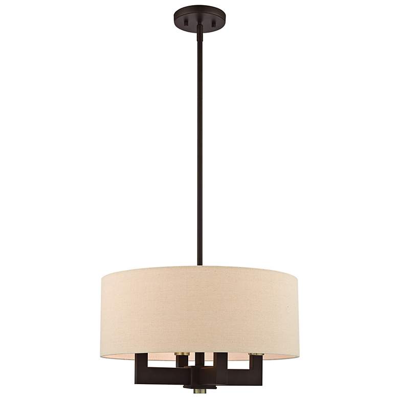 Image 7 Cresthaven 18" Wide Bronze Drum Shade Chandelier more views