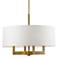 Cresthaven 24" Wide Antique Brass Drum Shade Chandelier