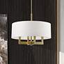 2_Cresthaven 24" Wide Antique Brass Drum Shade Chandelier