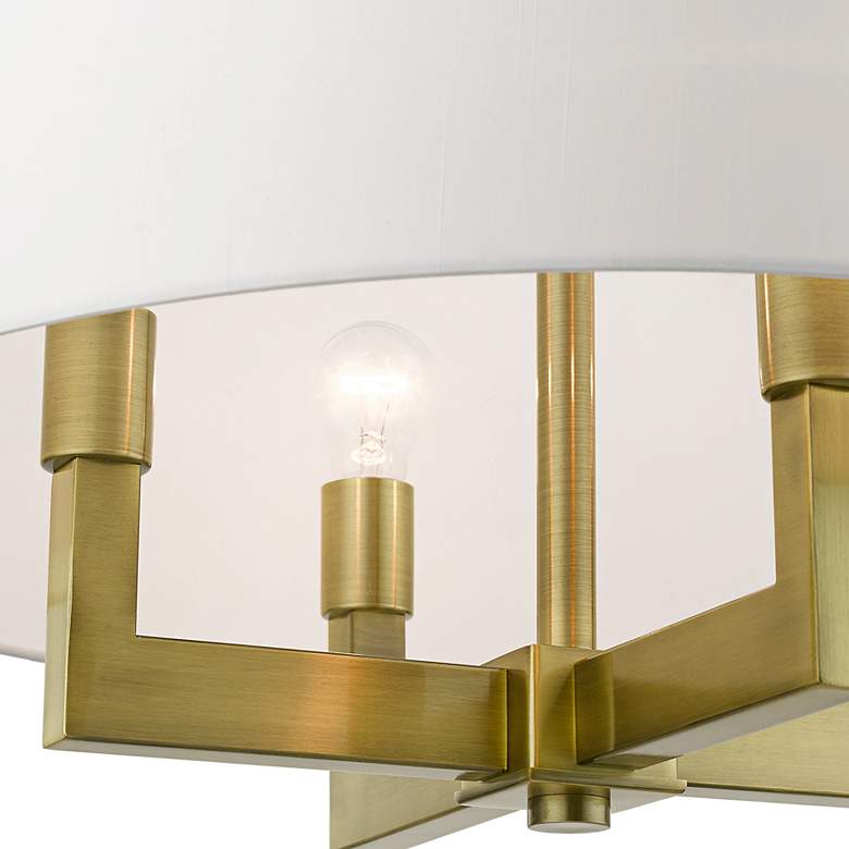 Image 5 Cresthaven 24" Wide Antique Brass Drum Shade Chandelier more views