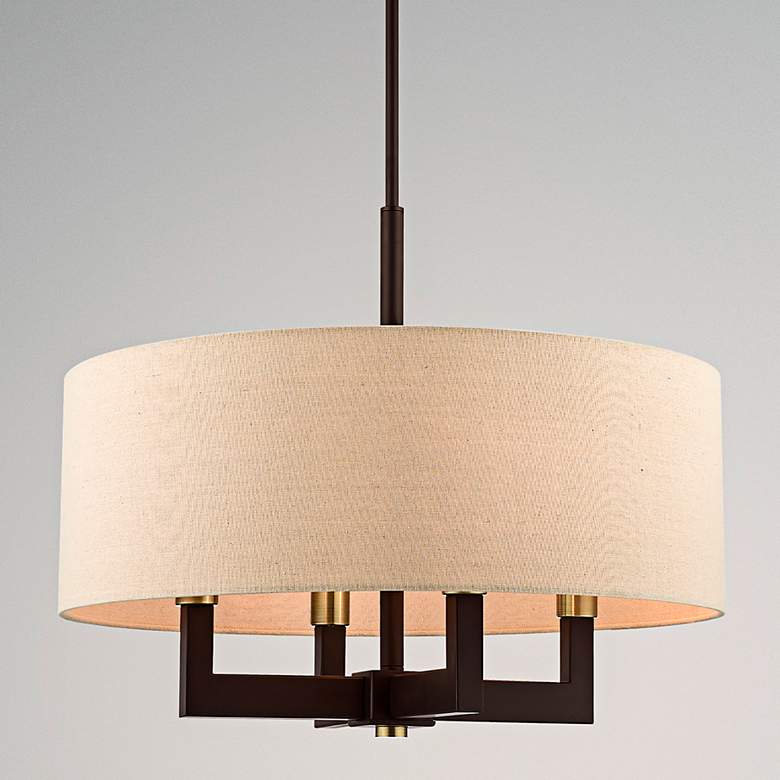 Image 1 Cresthaven 24" Wide Bronze Drum Chandelier