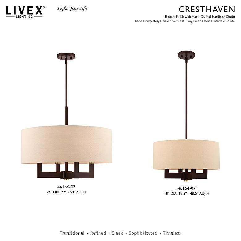 Image 3 Cresthaven 24" Wide Bronze Drum Chandelier more views