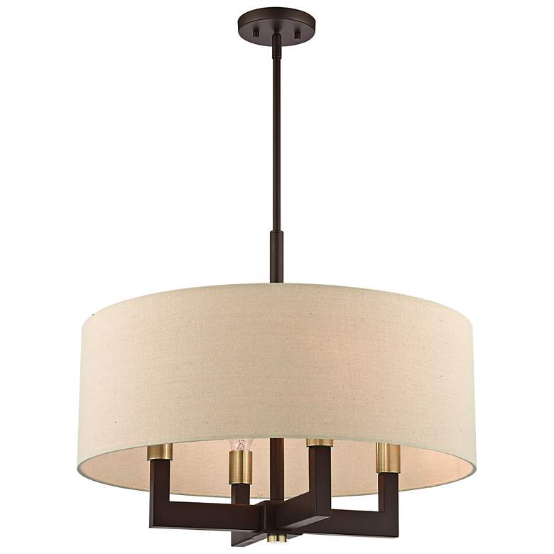 Image 7 Cresthaven 24" Wide Bronze Drum Chandelier more views