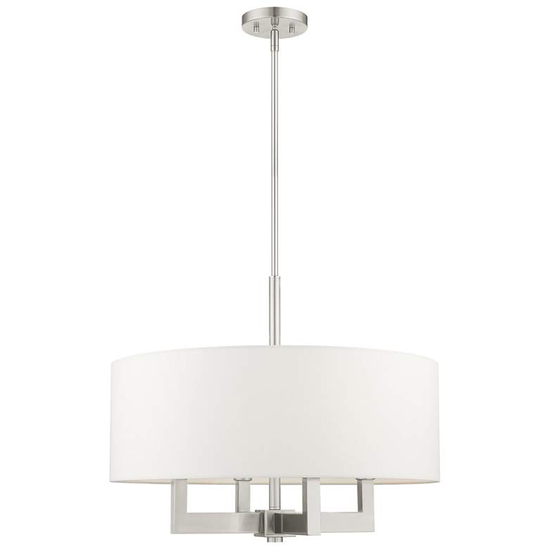 Image 1 Cresthaven 24" Wide Brushed Nickel 4-Light Drum Chandelier
