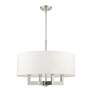 4_Cresthaven 24" Wide Brushed Nickel 4-Light Drum Chandelier more views