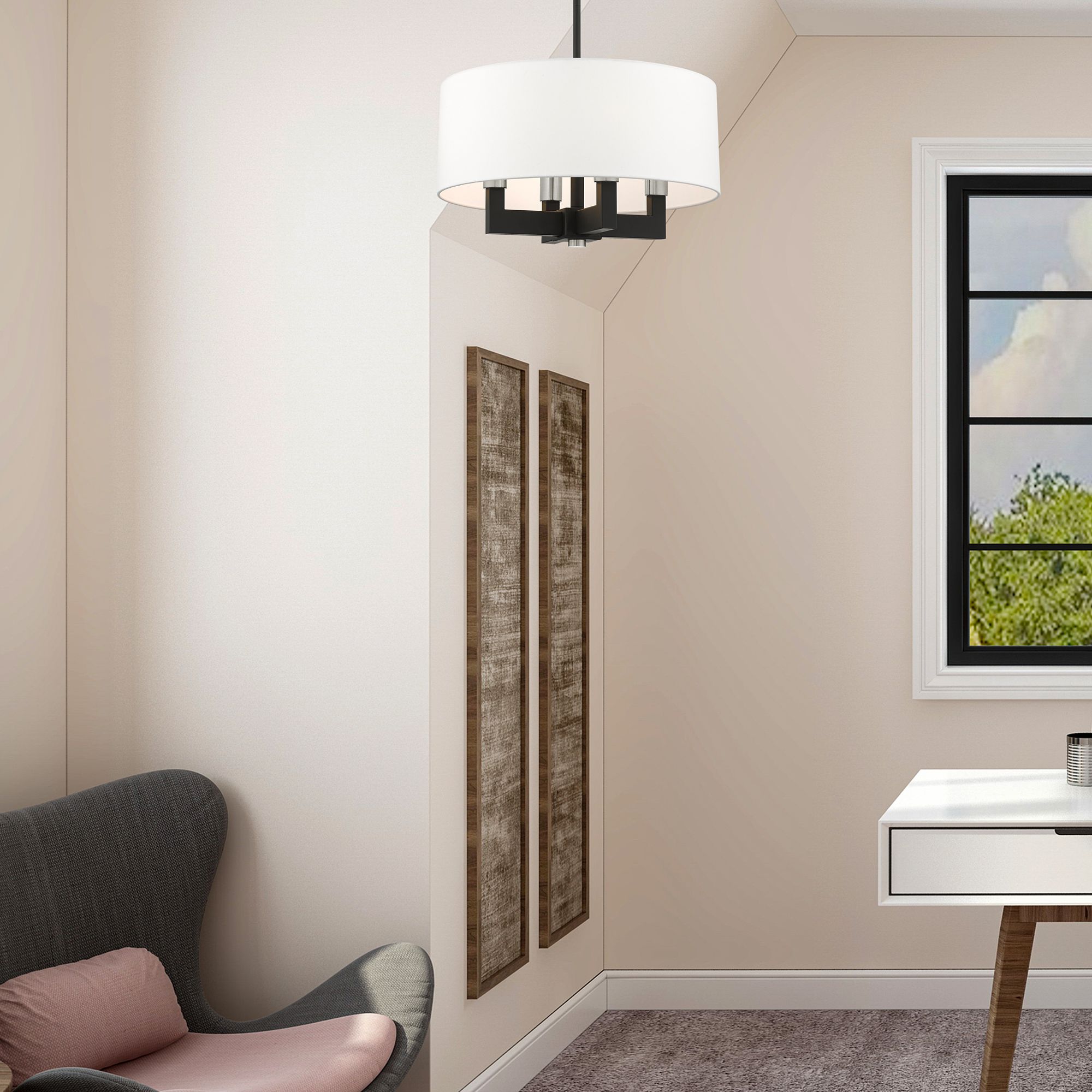 Cresthaven 4 Light Black Chandelier