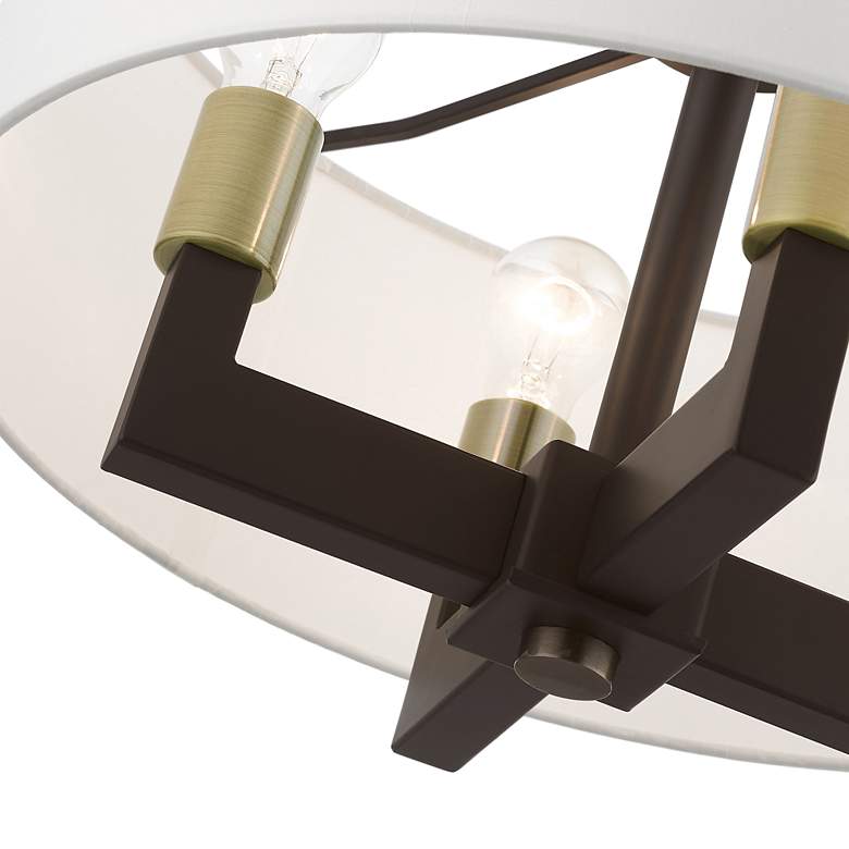 Image 6 Cresthaven 4 Light Bronze Pendant with Antique Brass Accents more views