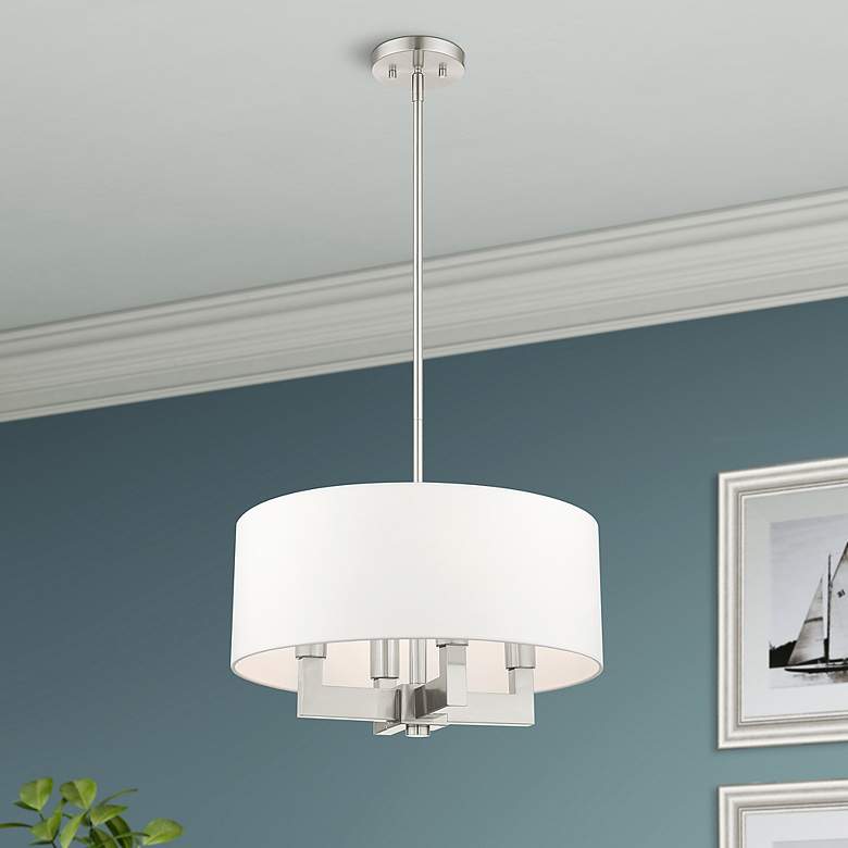 Image 7 Cresthaven 4 Light Brushed Nickel Chandelier more views