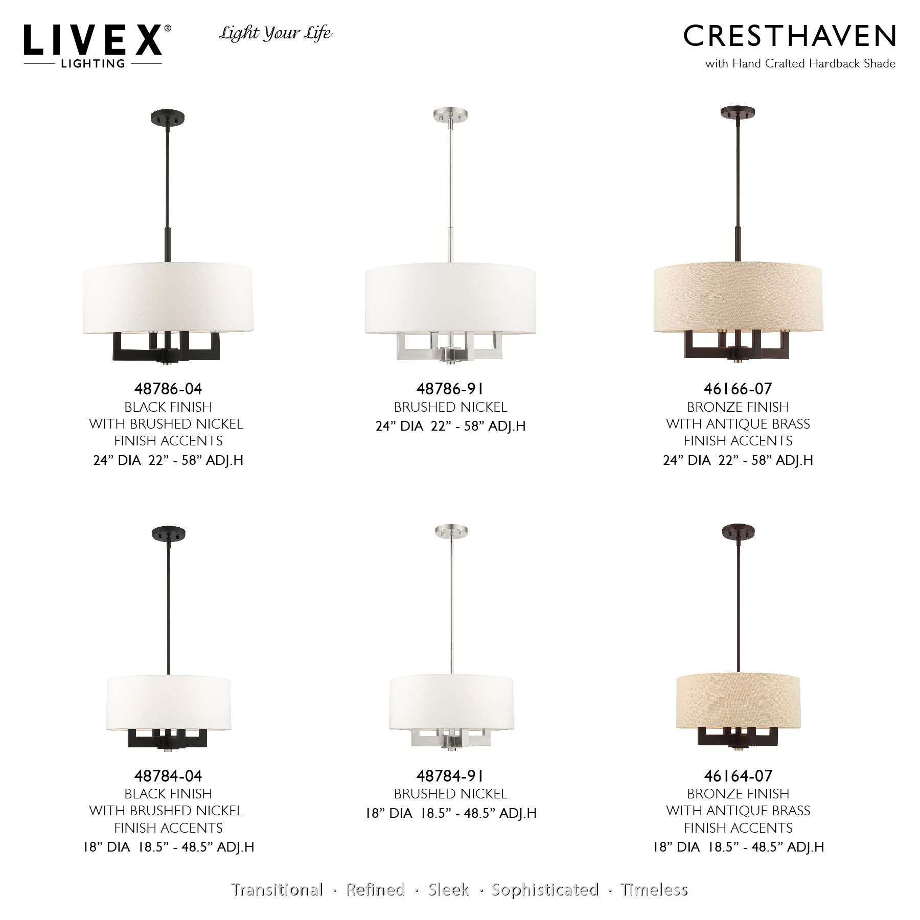 Cresthaven 4 Light Brushed Nickel Chandelier