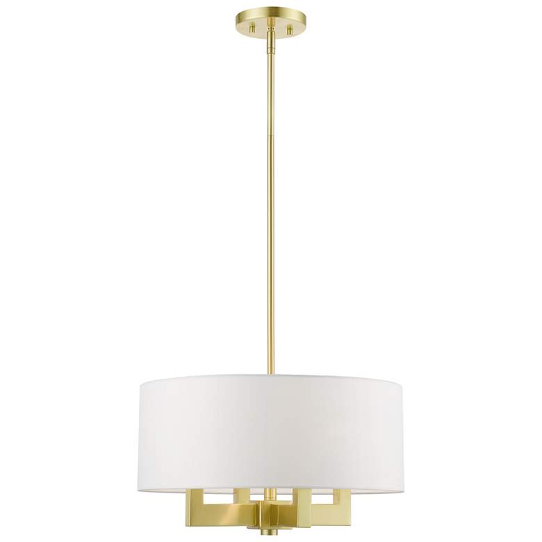 Image 1 Cresthaven 4 Light Satin Brass Pendant Chandelier