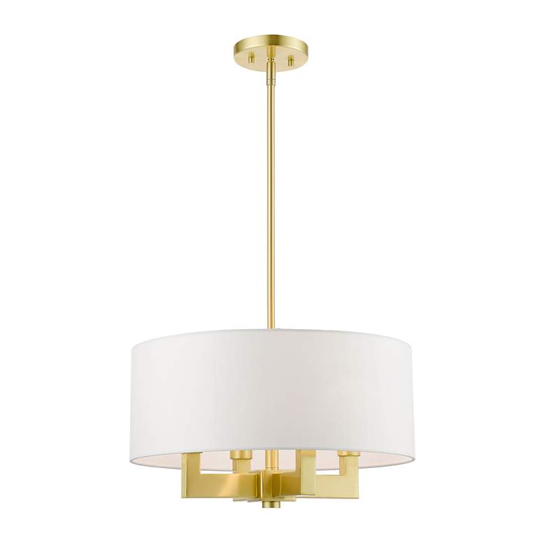 Image 3 Cresthaven 4 Light Satin Brass Pendant Chandelier more views