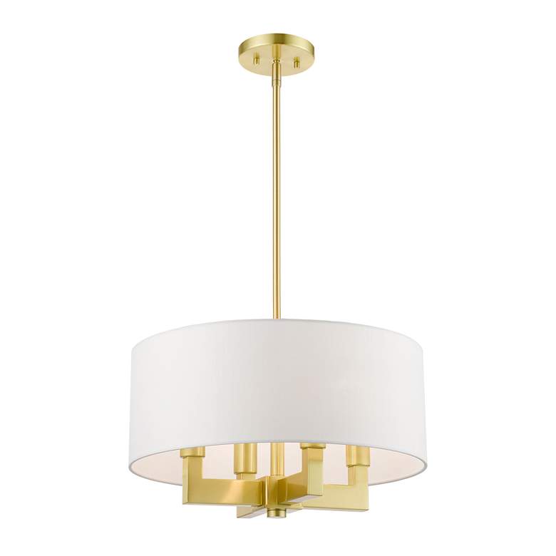 Image 4 Cresthaven 4 Light Satin Brass Pendant Chandelier more views