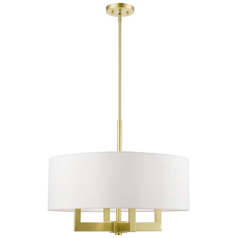 Image 1 Cresthaven 4 Light Satin Brass Pendant Chandelier