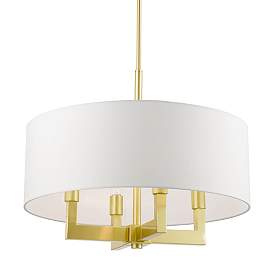 Image5 of Cresthaven 4 Light Satin Brass Pendant Chandelier more views