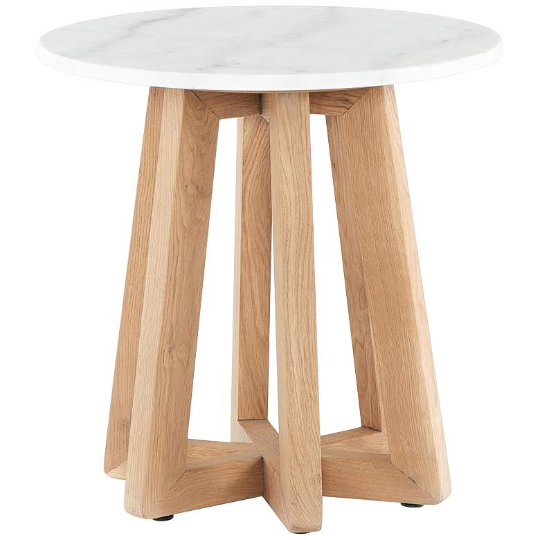 Creston 22&quot; Wide Honey Oak and Marble End Table