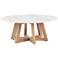 Creston 40" Wide Honey Oak and Marble Coffee Table