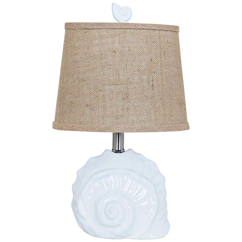 Image 1 Crestview 19"H Collection White Ceramic Shell Accent Lamp