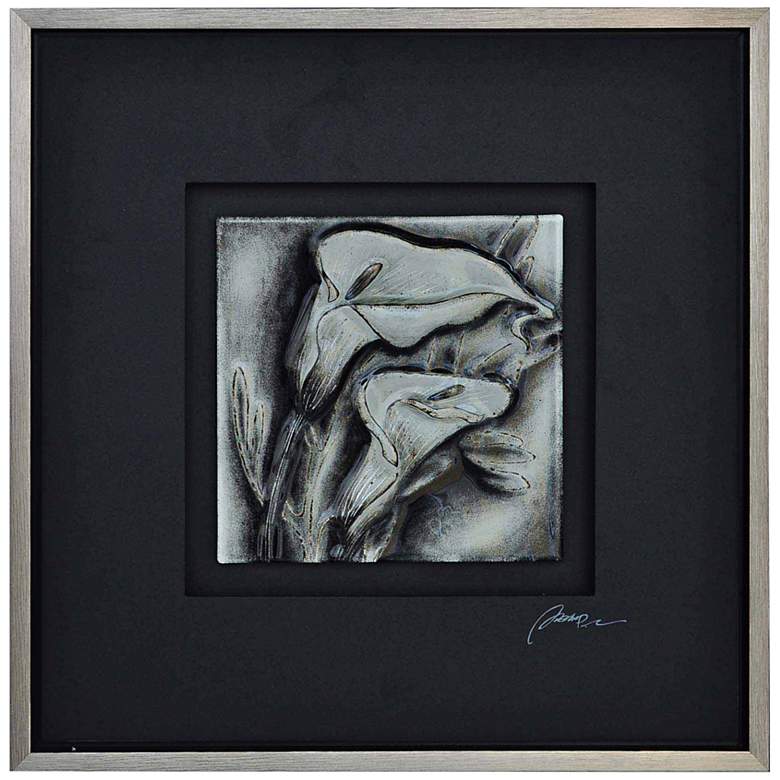 Image 1 Crestview B&W Floral II 25 1/2" Square Canvas Wall Art