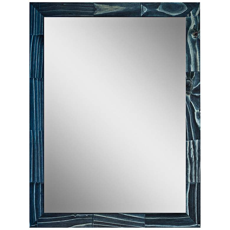 Image 1 Crestview Blue Stain 31 1/2" x 41 1/2" Wood Wall Mirror