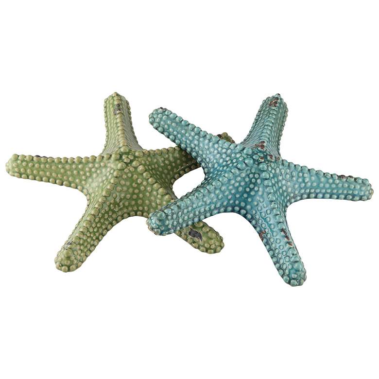 Image 1 Crestview Collection 12 1/2 inch Wide Set of 2 Starfish Statues
