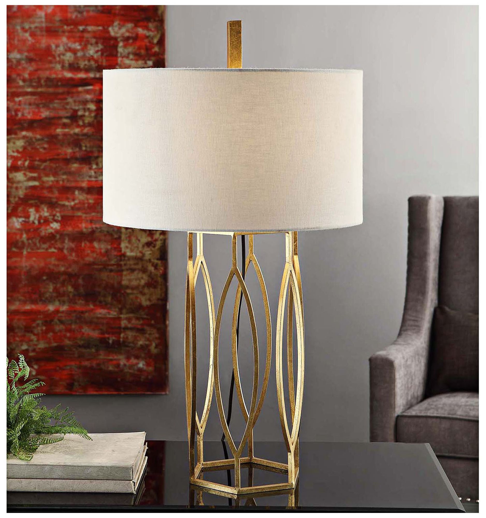Image Crestview Collection 32" Global Gold Modern Table Lamp
