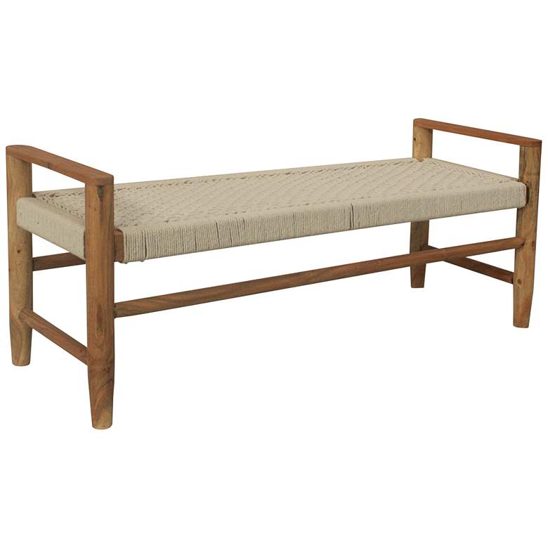Image 1 Crestview Collection 46 inch Wide Brown Jute and Wood Bench