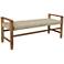 Crestview Collection 46" Wide Brown Jute and Wood Bench