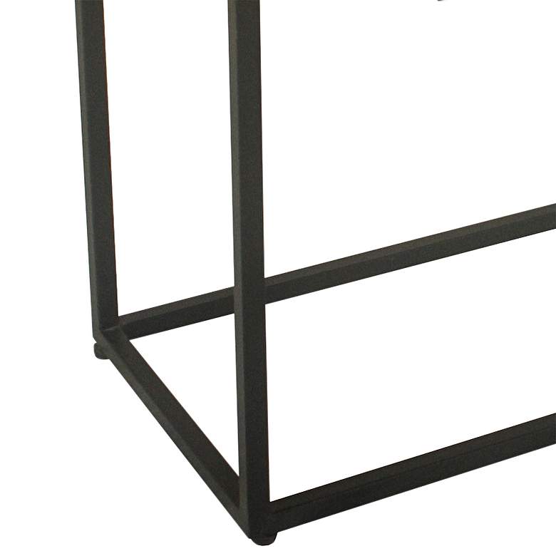 Image 5 Crestview Collection 50" Wide Black Metal and Cowhide Bench more views