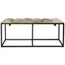 Crestview Collection 50" Wide Black Metal and Cowhide Bench in scene