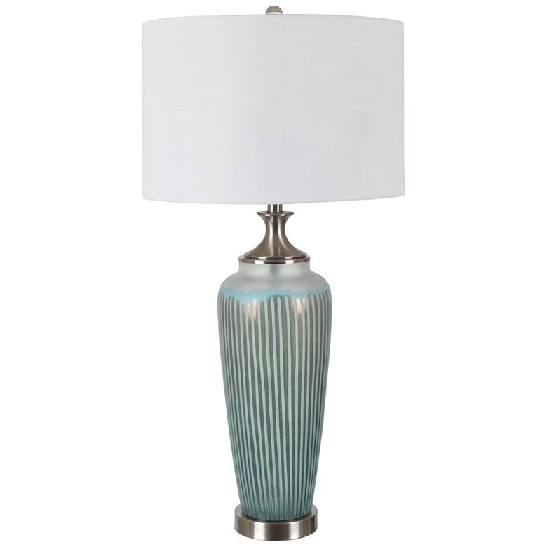 Image 1 Crestview Collection Aiken Turquoise and Gold Glass Table Lamp