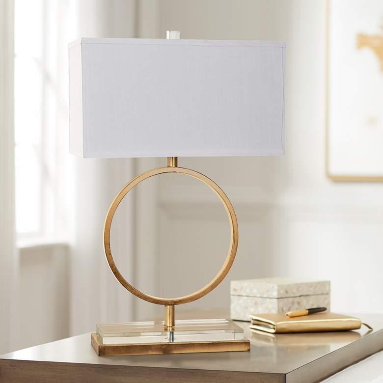 Image 1 Crestview Collection Aldrich 29" Gold Leaf Open Ring Table Lamp