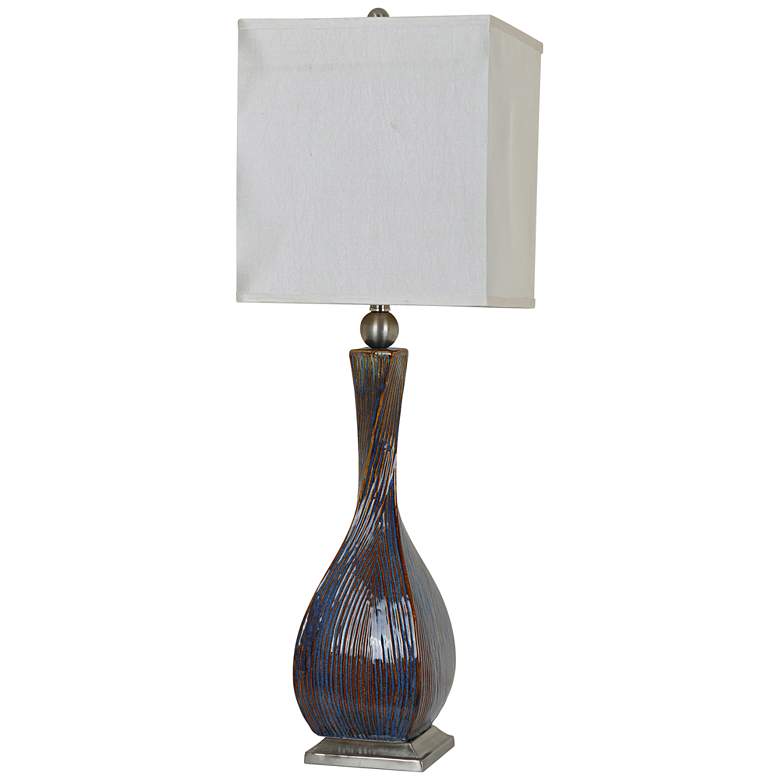 Image 1 Crestview Collection Allegri Blue Brown Ceramic Table Lamp