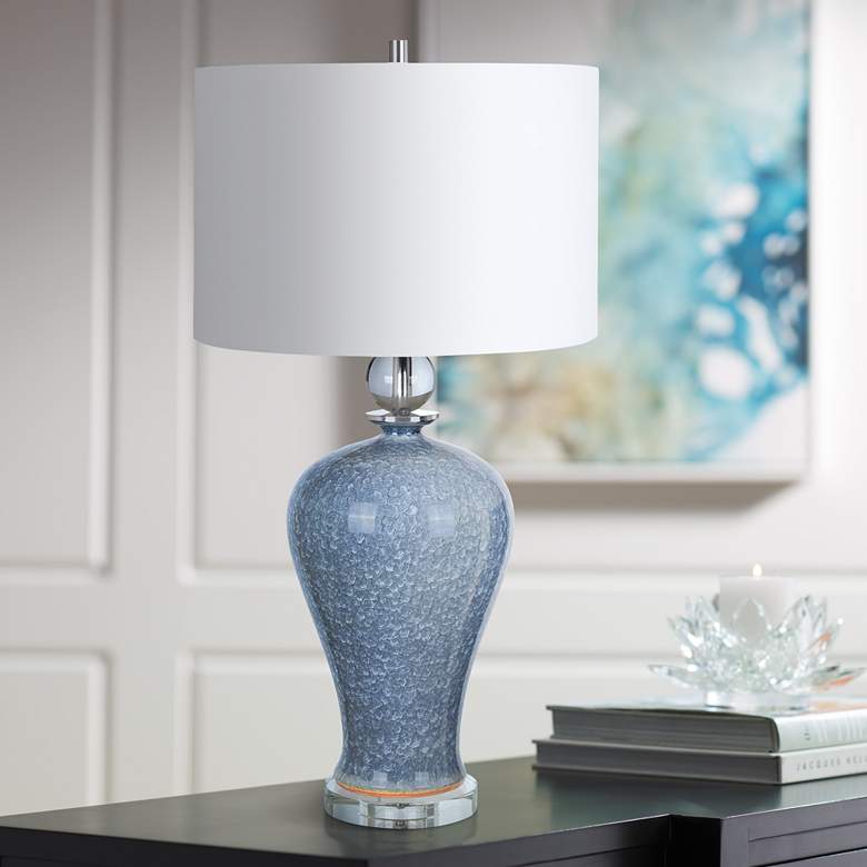 Image 1 Crestview Collection Ambient Blue Ceramic Table Lamp