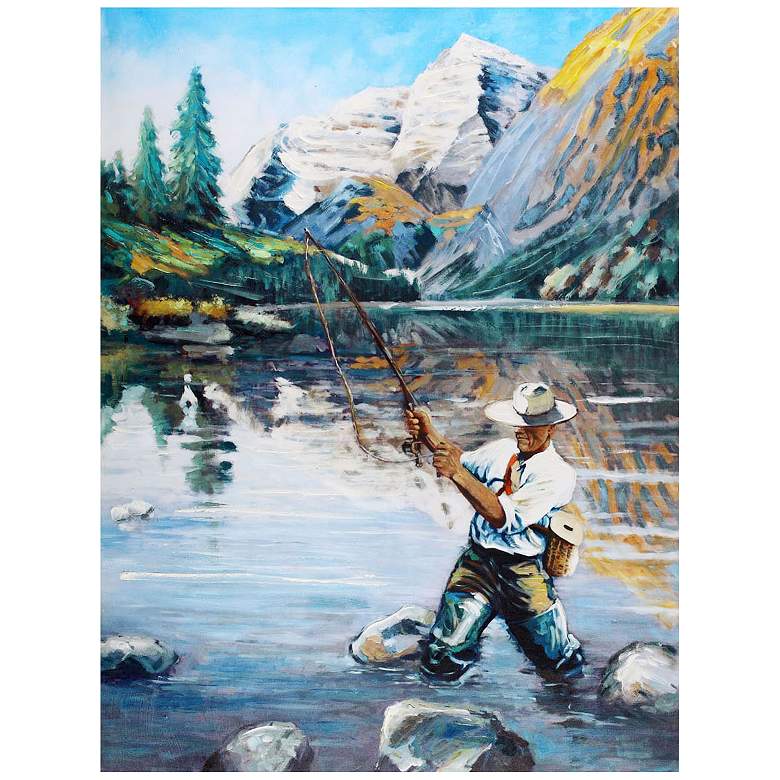 Image 1 Crestview Collection Angler I Hand-Painted 48 inch High Wall Art