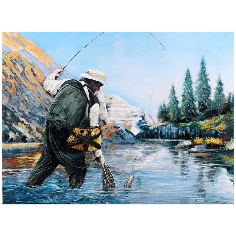 Image 1 Crestview Collection Angler II Hand-Painted 48 inchW Wall Art