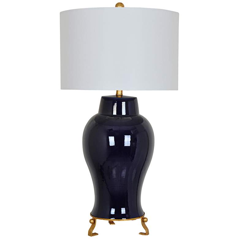 Image 1 Crestview Collection Anne Navy Blue Porcelain Table Lamp