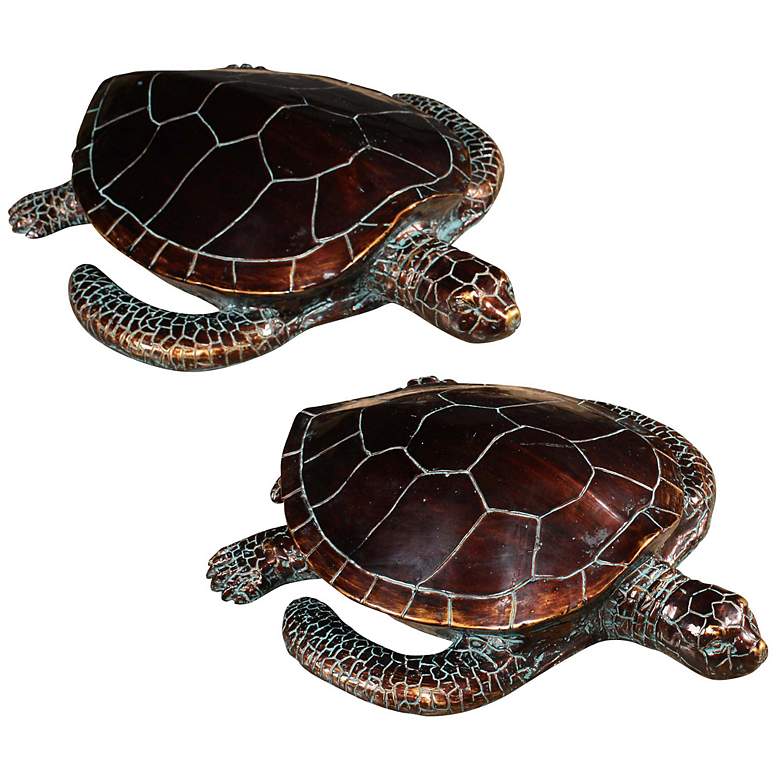 Image 1 Crestview Collection Antique Bronze Sea Turtles Set of 2